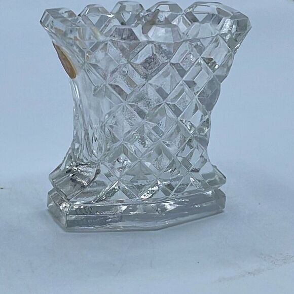Bohemia cut glass toothpick holder. - Picture 1 of 6